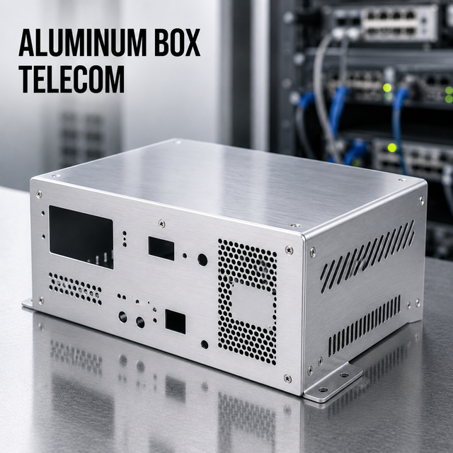 Fast Prototyping Aluminum Sheet Metal Box with Brushed Finish, Custom Housing for Telecom Equipment