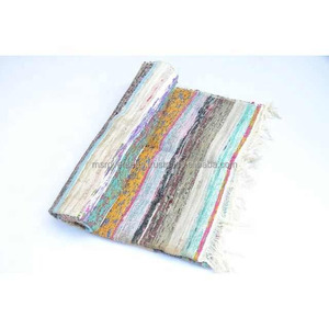 Multipurpose traditionnel réversible tissé à la main écologique de tapis de chiffon de coton de Chindi - Product Image 2