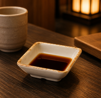Petit bol carré en mélamine beige rustique, bol à sauce Banchan incassable pour restaurant japonais Izakaya coréen