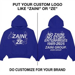 Sudadera con Capucha de Primera Calidad, 100% Algodón Felpa, 330 Gramos, Azul Rey, Estilo Casual, Talla Grande, con Logotipo de Dibujos Animados Impreso Digitalmente - Product Image 1