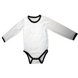 Combinaison unisexe en coton biologique pour bébés, barboteuse unie à manches longues pour bébés, vente en gros, exportation directe d'usine pour garçons ou filles en hiver - Product Image 1