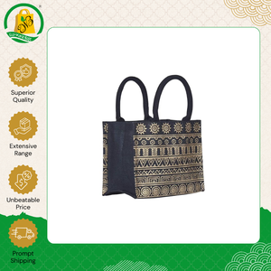 Bolsa de Compras de Yute de Primera Calidad con Diseño Geométrico, Estilo Bohemio, Asa Acolchada de Fácil Transporte, a Bajo Precio - Product Image 2