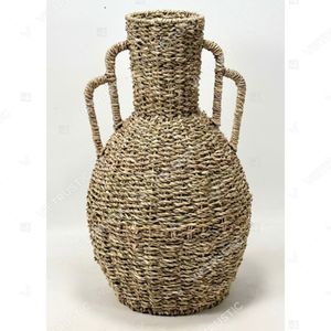 Cesta de Almacenamiento Ecológica de Fibra Natural Tejida con Asa, Forma Geométrica, Decorativa, para el Suelo, Colección Jug - Product Image 2