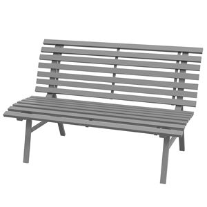 Panca esterna leggera in alluminio grigio con sedile a doghe per Patio moderno o aree del parco - Product Image 1