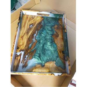 Exportateur indien de plateaux en résine de bois, plateaux en résine époxy faits à la main pour la cuisine, le service et la décoration de table, en grande quantité. - Product Image 1