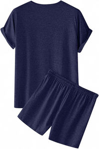 Conjuntos Deportivos de Verano para Mujer, con Logotipo Personalizado, de Algodón, Camiseta y Pantalones Cortos, 2 Piezas - Product Image 6
