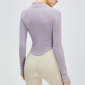 Lightweight Full Zip Running Track <b>Jacket</b> <b>Workout</b> Slim Fit Yoga Sportwear with Thumb Holes - Product Image 4