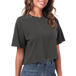 Women's Short Sleeve Cotton Jersey T-Shirt Casual Solid Color Regular Fit Knitted Plain Dyed <b>Top</b> - Product Image 1