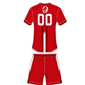 ชุดรักบี้สีแดงขาว เสื้อเจอร์ซีย์แขนสั้นมีซิปด้านหน้า กางเกงขาสั้นเข้าชุด ระบายอากาศได้ดี ชุดยูนิฟอร์มกีฬาสำหรับฝึกซ้อมและแข่งขัน - Product Image 2