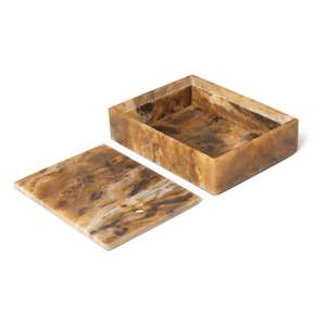 Hot selling <b>brown</b> marble resin <b>storage</b> <b>box</b> with lid decorative organizer <b>box</b> multipurpose <b>storage</b> container luxury modern home - Product Image 1