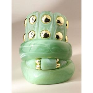 Elegant <b>Indian</b> Resin Studs <b>Bangles</b> Set for Women Ethnic Glass & Crystal Vases for Cultural Wear RR Enterprises - Product Image 4