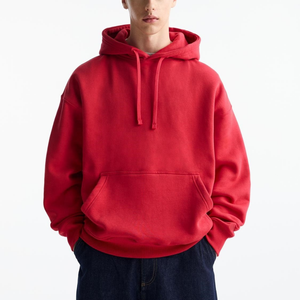 Men's XL Oversized Pullover Hoodie Winter <b>Thermal</b> <b>Fleece</b> with Drop Shoulder 100% Cotton Solid Pattern Custom Print - Product Image 1