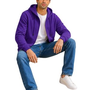 Sweat-shirt à capuche zippé pour homme, en molleton de coton personnalisé, avec fermeture éclair intégrale, capuche et poches kangourou, pour marques privées - Product Image 6