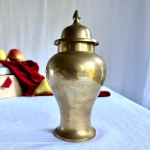 Tarro cilíndrico decorativo de metal dorado de diseño sencillo, apto para lavavajillas, de grado alimenticio, con tapa, estilo real tradicional, para jengibre. - Product Image 2