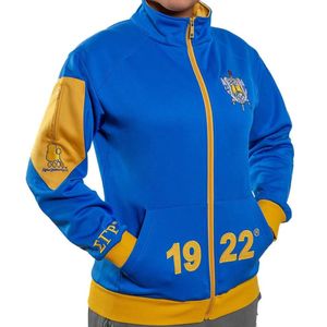 Chaqueta Deportiva Personalizada para Mujer, Estilo Elite, con Cierre Completo, Manga Larga, Logotipo con Letras Griegas, Ligera, para Entrenamiento y Running - Product Image 1
