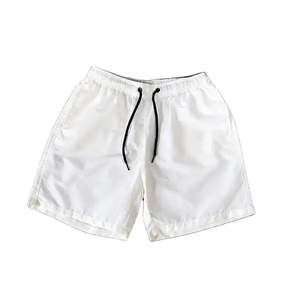 2026 Men's <b>Black</b> Quick Dry Drawstring Shorts Solid Color Casual Polyester Sport Shorts Mid Waist Woven Fabric men gym shorts - Product Image 4