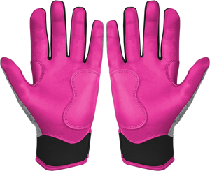 Premium Leather Batting Gloves Grey Leather Padded Hook and Loop Closure Unisex Adult Training Left XXL XL Adiha Impex - Product Image 2