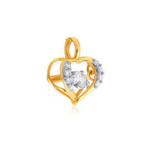 Collar con Colgante de Oro Solitario con Diamantes Cultivados en Laboratorio, Corte Redondo, Halo de Corazón Romántico Premium, Joyería de Moda - Product Image 2