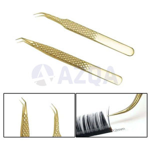 Pinzas para Pestañas con Recubrimiento Dorado de Forma Especial, con Varias Puntas y Alineación Precisa para Aplicaciones de Extensión de Pestañas - Product Image 3