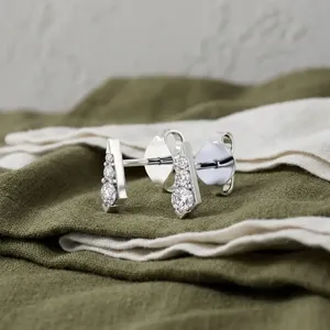 Pendientes de Lujo Chapados en Oro para Mujer, Corte Brillante Redondo, Diamantes para Boda, Compromiso, Regalo, Joyería Fina, Pendientes de Diamantes para Mujer - Product Image 6