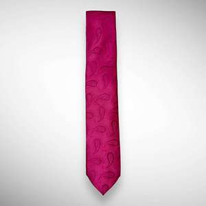 Cravate de luxe Magenta en polyester à motifs floraux - Product Image 2