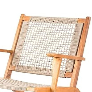 Chaise longue en teck tressé de style moderne avec un design minimaliste pour la décoration de la maison et du jardin - Product Image 5