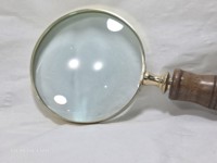 Loupe à main vintage avec manche en bois fait main, pour lecture de cartes, décoration de bureau, cadeau d'anniversaire ou de remise de diplôme