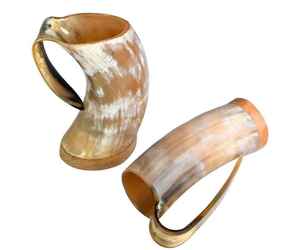 Chope à boire en corne de buffle Viking pour bière, hydromel, style médiéval, taille personnalisable, prix abordable, en promotion - Product Image 2