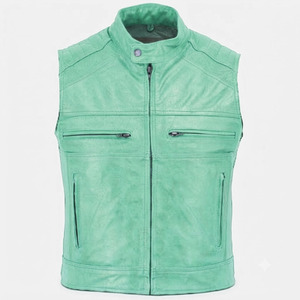 Low MOQ Men Leather <b>Vest</b> Factory Direct Sale Custom Size Waterproof Breathable Winter Warm Casual 100% Polyester Filling - Product Image 6