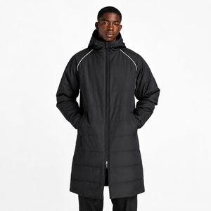 Custom Long <b>Hooded</b> Parka Jacket <b>Men</b> Winter Padded <b>Coat</b> Reflective Piping Outdoor OEM Private Label Manufacturer <b>Fur</b> Trim - Product Image 1