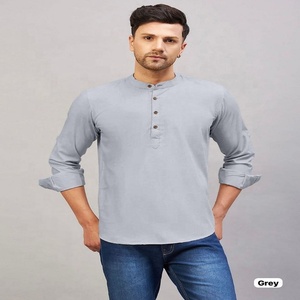 La mejor calidad para hombre indio recto tamaño libre corto Kurta Ropa Étnica vestido de moda de proveedor indio - Product Image 3