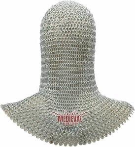 Capucha de Malla de Aluminio Medieval con Anillos de 10mm, Calidad Premium para Armadura de Caballero, Reenactment, Cosplay y Disfraz de Halloween - Product Image 2