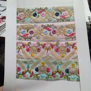 Premium Exclusive Designer Embroidery Lace Fabric <b>For</b> Dress Decorative Embroidered Lace Trim Garment Textile Supplier OEM Factor - Product Image 1