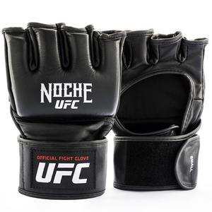 Gants de boxe unisexes noirs UFC Sanda MMA à demi-doigts en cuir de vache véritable - Product Image 1