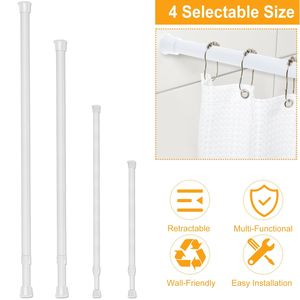 Asta per Tende a Molla in Acciaio Resistente, 4 Misure, Regolabile, per Bagno, Armadio, Cucina, Accessorio per Binario da 50 cm - Product Image 1