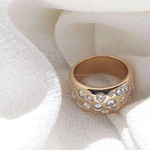 IGI Lab cultivé Vintage 14k or blanc fait à la main ensemble de tension mariage/fiançailles unisexe bague coupe diamant anniversaire fête cadeau - Product Image 3