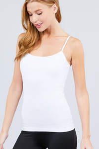 <b>Women's</b> Casual Breathable Woven Solid Sleeveless Strappy Baggy Cami Vest <b>Swing</b> Tank <b>Top</b> with Comfortable Fit - Product Image 2
