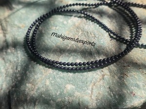 Collier de perles rondes polies en moissanite grise de 2,15 mm pour la fabrication de bijoux en diamant - Product Image 2