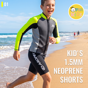 Aropec Pantalones Cortos de Neopreno de 1.5mm para Niños con Hebilla en la Cintura, Cierre de Correa, Costuras Planas, Pantalones Térmicos de Natación para Niños para Surf OEM/ODM - Product Image 2