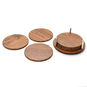 Sous-verres ronds rustiques en bois très demandés pour tasses à bière, vin, café, mariages et fêtes, disponibles au prix d'usine - Product Image 4