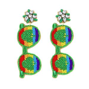 ต่างหูลูกปัดสไตล์นักออกแบบพร้อมลูกปัดแก้ว100เปอร์เซ็นต์อุปกรณ์ตกแต่งเพื่อยกระดับลุคของผู้หญิง - Product Image 1