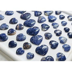 Cabujón de Sodalita Natural en Forma de Corazón, Pulido a Mano, para Joyería, Venta al por Mayor de Piedras Preciosas - Product Image 6