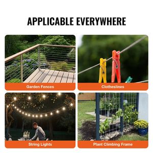 Cavo in Acciaio Inossidabile 304 da 1/8'' x 100 ft, Kit di Corde di Ancoraggio Accessoriezate da 59 Pezzi, Resistenza alla Rottura 650 Libbre, Costruzione a 7 Fili Intrecciati - Product Image 5