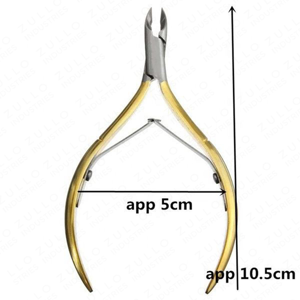 Mini pince à ongles en acier inoxydable doré de qualité supérieure, coupe-cuticules aiguisé avec étui, outil professionnel de podologie, logo OEM - Product Image 3