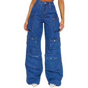 Premium Women’s Straight Leg Denim <b>Jeans</b> High Quality Stretch Cotton Fashion Casual Pants Custom Logo Wholesale Manufacturer - Product Image 1