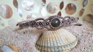 Handmade Macrame Rose Quartz <b>Bracelet</b> Natural Pink Gemstone Brown Cord Gold Beads <b>Adjustable</b> Boho Jewelry for Women - Product Image 2