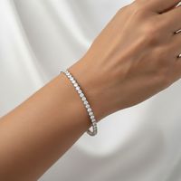 Bracelet tennis de luxe plaqué or avec diamants ronds de laboratoire sertis à griffes 2.00CTW, bracelet tennis diamant de laboratoire pour femmes