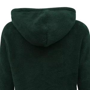Sweat-shirt à capuche en polaire vert foncé pour homme, coupe classique, vêtements décontractés pour l'hiver - Product Image 6