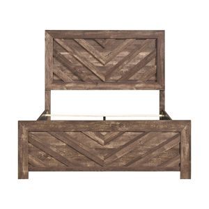 Letto in Legno Contemporaneo con Finitura Rustica Marrone, Arredamento Camera da Letto, 1 Pezzo in Confezione - Product Image 2