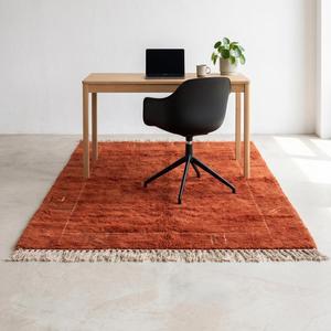 Premium Rust Orange Hand Knotted Wool Classic Floral <b>Flat</b> Pile Area <b>Rug</b> Fringe Soft Plush Carpet Living Room Bedroom Decor - Product Image 2
